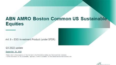 update abn amro boston common  sustainable equities