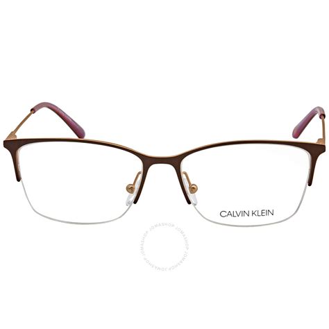 calvin klein ladies brown square eyeglass frames ck18121 201 53 jomashop