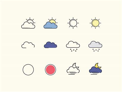 weather animated icons  denis starko  icons  dribbble