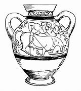 Vase Greek Coloring Ancient Clip Drawing Template sketch template