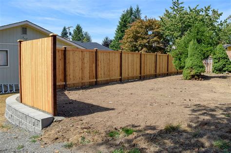 panhandle property divider fence retaining wall  tumwater wood fence retaining wall wood
