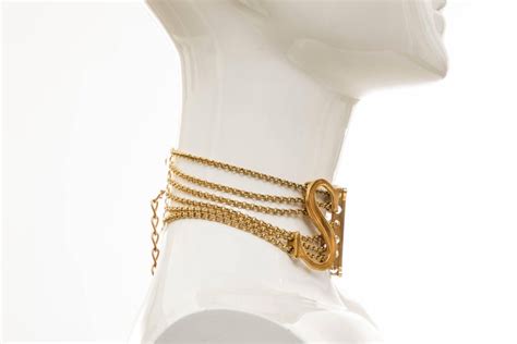 dolce and gabbana runway gold tone sex choker necklace spring 2003