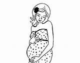 Embarazada Colorir Gravida Incinta Colorare Embarazadas Mujeres Madre sketch template
