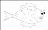 Coloring Fish Tracing Piranha Pages Mathworksheets4kids sketch template