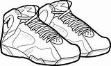 Coloring Basketball Shoe Pages Template Shoes sketch template
