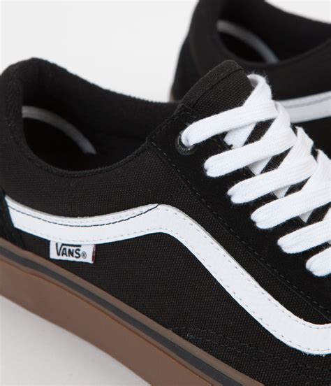 vans  skool pro shoes black white medium gum flatspot