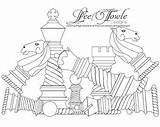 Chess Coloring Pages Pieces Printable Getcolorings Etsy sketch template