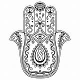 Hamsa Hand Vector Fatima Decorative Symbol Henna Flower Drawings Drawn Ojo Egyptian Ancient Shutterstock Symbols Para Turco Dibujo Mandalas Illustrations sketch template