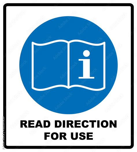 read direction   icon refer  instruction manual booklet mandatory sign general