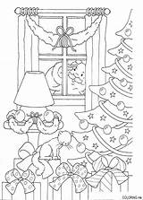 Coloring Christmas Pages Village Kids Sheets Santa Printable Book Colouring Noel Claus Templates Window Windows Da Info Color Print Coloriage sketch template