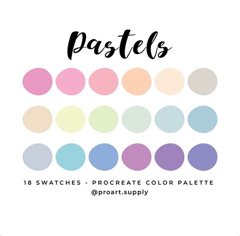 pastel procreate custom color palette ipad color palette images