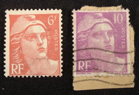 french stamps marianne head gandon rf postes