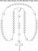 Coloring Rosary Catholic Rosaries sketch template