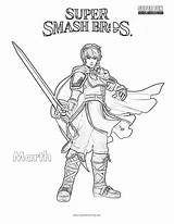 Smash Wii Marth sketch template