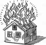 Clipart Fire House Burning Drawing Library sketch template