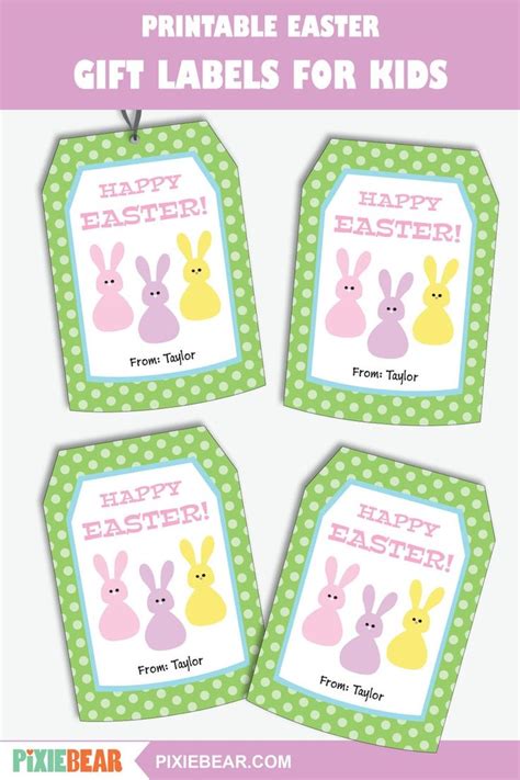 printable easter gift tag editable easter bunny tags  etsy