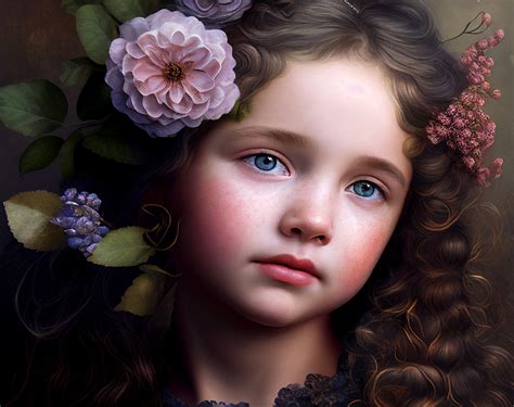 ai generated child  girl royalty  stock