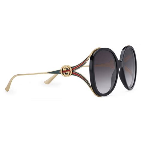 gucci round sunglasses with injection black injection gucci