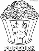 Popcorn Coloring Drawing Pages Template Getdrawings Print sketch template