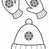 Winter Coloring Mittens Pages Clothes Christmas Hat Hats Sketchite sketch template