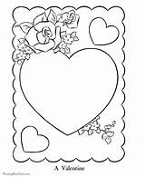 Coloring Valentine Pages Printable Hearts Valentines Print sketch template