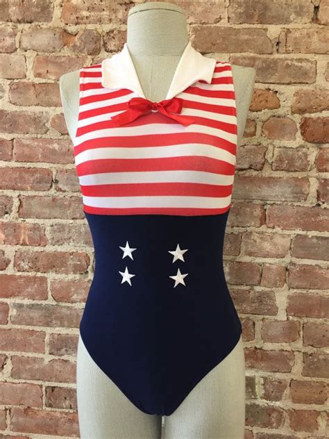 size s 80s red white and blue leotard 80s one piece etsy blue