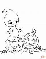 Coloring Cute Pages Jack Ghost Lantern sketch template