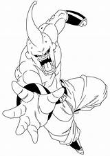 Dragon Majin Coloring Ball Pages Boo Buu Vegeta Lineart Vector Sketch Silhouette Popular sketch template