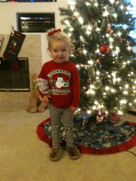 Peyton Next To Her Christmas Tree Feeling A Bit Under The Weather
