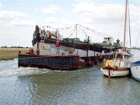 famous thames sailing barge cambria   faversham  restoration intheboatshednet