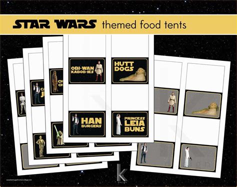 star wars food labels template   star wars themed party food