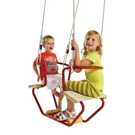 double childrens swing seat complete  adjustable ropes   childrens garden swing swing