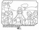 Coloring Jesus Disciples His Pages Appears Bible Apostles Resurrection Kids Ascension Sheets Easter Luke Sunday School Twelve Good Activities Activity sketch template