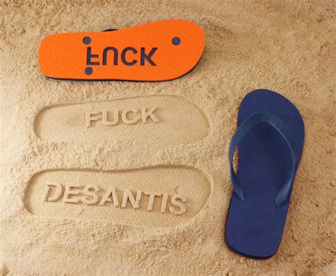 Fuck Desantis Flip Flops With Sand Imprint Bad Governor Etsy