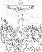 Jesus Coloring Cross Pages Colouring Printable Bible Sheets Visit Easter Station sketch template