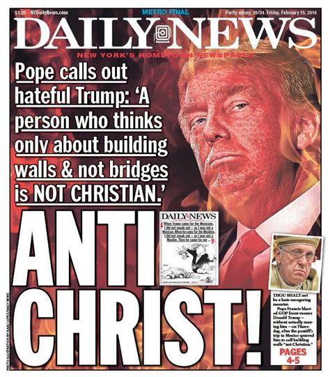 New York Daily News Slams Anti Christ Donald Trump In