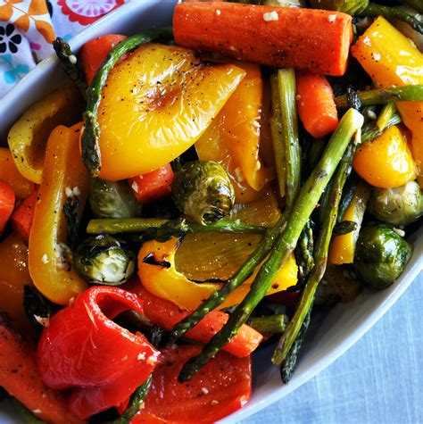 roasted vegetables a little and a lot