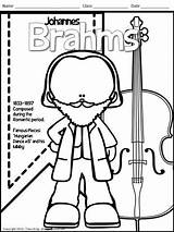 Coloring Mozart Getcolorings Composers Meet sketch template