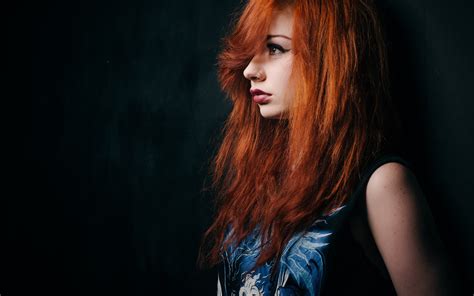 Wallpaper Face Women Redhead Model Looking Away Long Hair