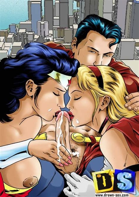 Wonder Woman And Supergirl Blow Superman Justice League Group Sex