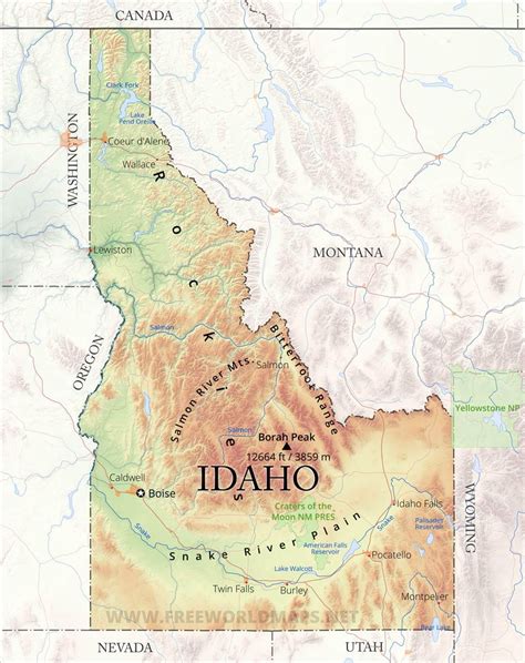 Physical Map Of Idaho Draw A Topographic Map Porn Sex Picture