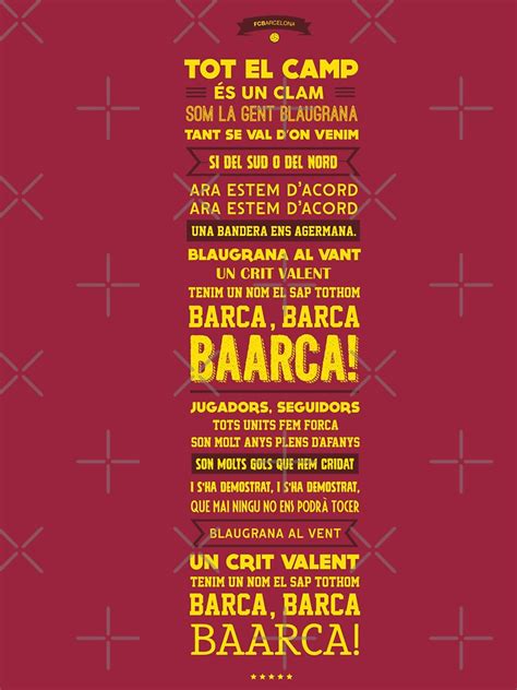 fc barcelona football chant lyrics  shirt  kierancdesign redbubble