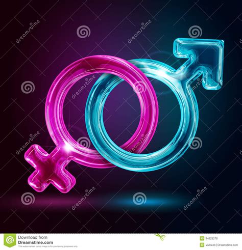 male and female gender symbols stock illustration