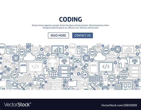 coding banner design royalty  vector image
