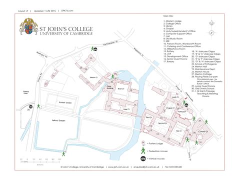 map college plan st johns college university  cambridge