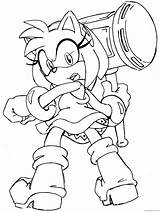 Sonic Amy Printable Coloring4free Rose sketch template