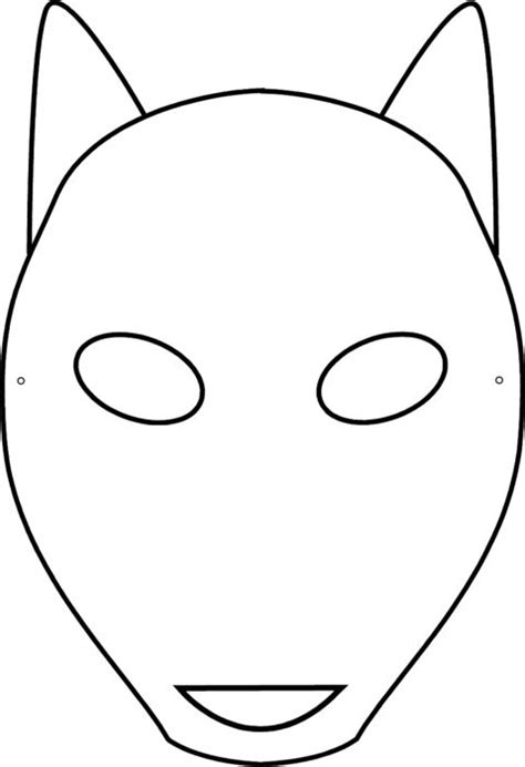 wolf mask simple outline  image