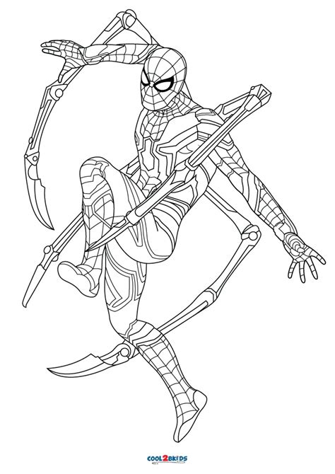 printable iron spiderman coloring pages  kids