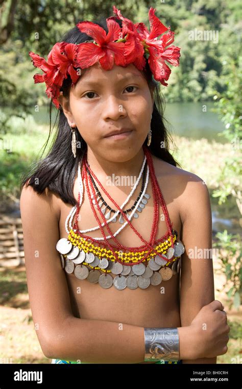 Young Girl Embera Indian Village Chagres National Park Panama