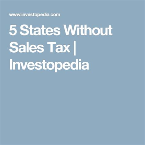 States Without Sales Tax Sales Tax Tax Sale